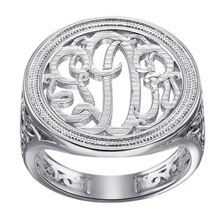 Sterling Silver Vintage Monogram Ring