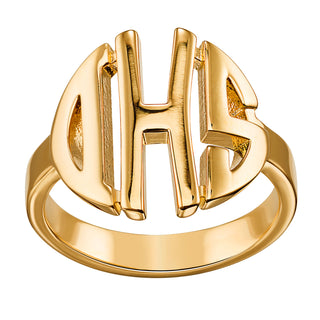 Ladies Yellow Celebrium Tailored Monogram Ring