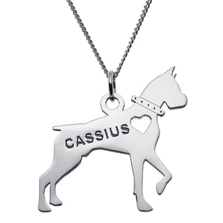 Sterling Silver Boxer Silhouette Necklace