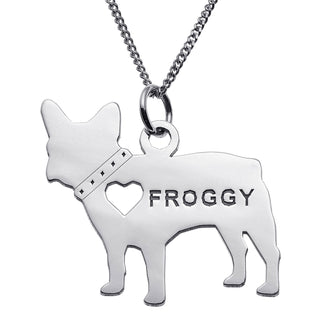 Sterling Silver French Bulldog Silhouette Necklace