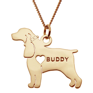 14K Gold over Sterling Cocker Spaniel Silhouette Necklace