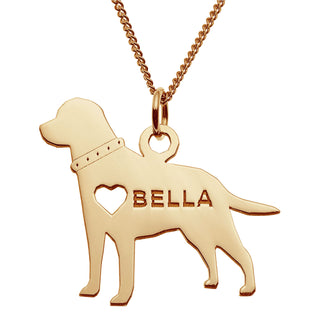 14K Gold over Sterling Labrador Silhouette Necklace