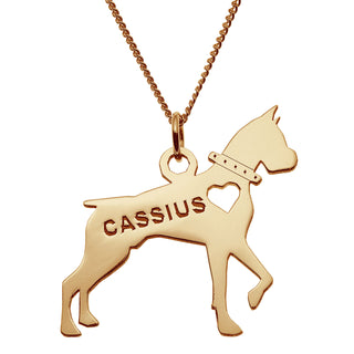 14K Gold over Sterling Boxer Silhouette Necklace