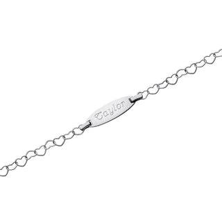 Children's Sterling Silver Sweetheart Link Engraved ID Bracelet