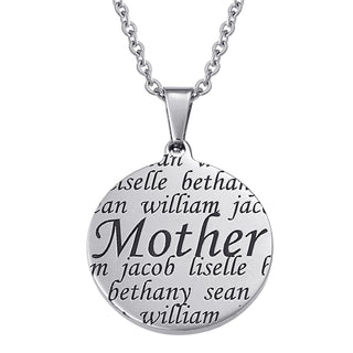 Everscribe Mother Engraved Family Names Necklace