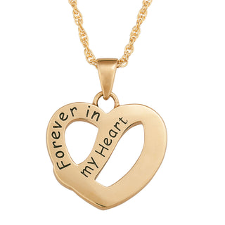 Women's 14K Gold Plated Family Name & Birthstone Heart Necklace