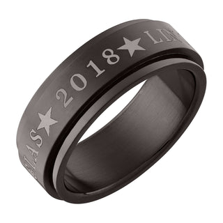 Black Stainless Steel Spinner Band Class Ring
