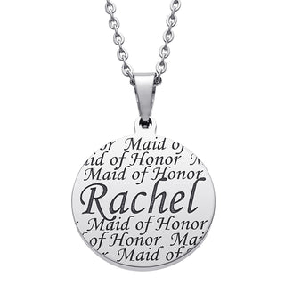 Everscribe Maid of Honor Engraved Necklace