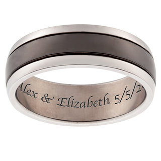 Titanium Two-Tone Rounded Message Band