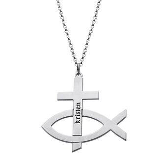 Sterling Silver Ichthus Name Pendant