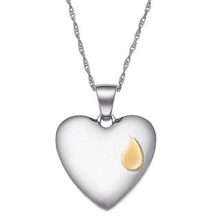 Sterling Silver Memorial Teardrop Heart Pendant