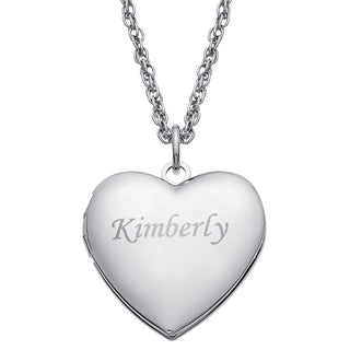 Silver Plated Engraved Heart Locket