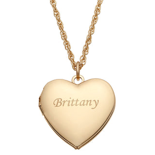 14K Gold Plated Engraved Heart Locket