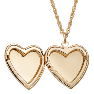 14K Gold Plated Engraved Initial Large Heart Locket