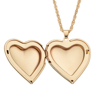 14K Gold Plated Engraved Large Heart Locket