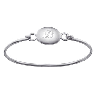 Sterling Silver Engraved Initial Kids' Bangle
