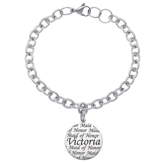 Everscribe Maid of Honor Engraved Name Bracelet