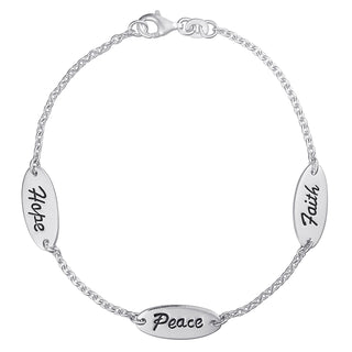 Sterling Silver Hope, Peace and Faith Bracelet
