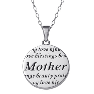 Women's Sterling Silver Mother Sentiment Pendant