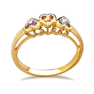 Sisters Birthstone Heart Ring
