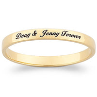 Slim Top-Engraved Message Band in Sterling Plated with 18K Gold