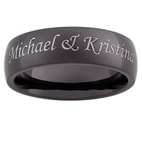 Men's Black Stainless Steel Top-Engraved Message Band