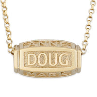 LIFECARVED 18K Gold over Sterling Family Barrel Necklace