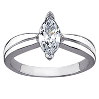Stainless Steel Marquise CZ Solitaire Ring