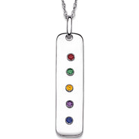SET FOR LIFE Sterling Silver Family Birthstone Bar Necklace