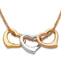 Tri- Color Triple Heart Necklace