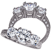 Sterling Silver Brilliant CZ Heirloom Ring