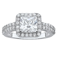 Sterling Sterling HALO CZ Solitaire Engagement Ring