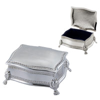 Silver Plated Personalized Figaro Rectangular Jewelry Box
