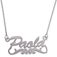 Sterling Silver Name Necklace with Butterfly