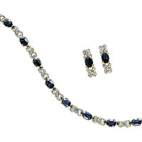 Sapphire and Diamond Bracelet with Free Earrings-Clip