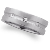 Stainless Steel Channel Set Crystal Band