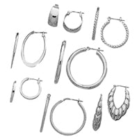 7 Pair Hoop Earrings