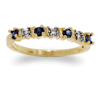 Genuine Sapphire & Diamond Accent Anniversary Ring