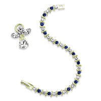S-Curve Crystal Birthstone Tennis Bracelet with Free Angel Pin