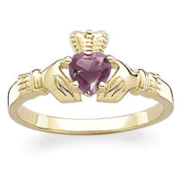 June Birthstone Claddagh Ring