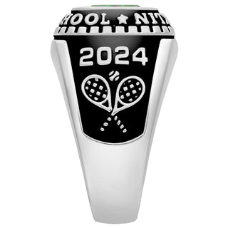 Men's Sterling Silver Traditional Stone Class Ring
