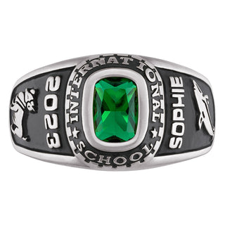 Ladies Sterling Silver Traditional Stone Class Ring