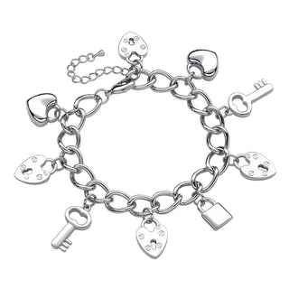 Heart, Lock & Key Charm Bracelet