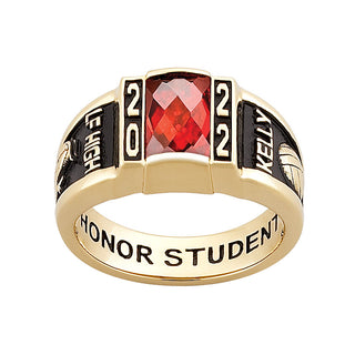 Women's Yellow CELEBRIUM Traditional Deco Class Ring
