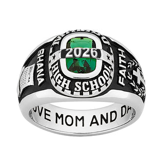 Ladies Sterling Silver Personalized-Bridge Traditional Class Ring