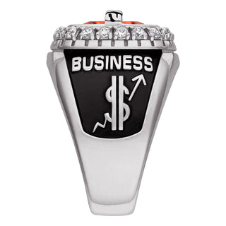 Rhodium Plated CELEBRIUM CZ Pave Setting Birthstone Personalized Year Class Ring