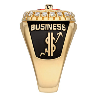 14K Gold Plated CELEBRIUM CZ Pave Setting Birthstone Personalized Year Class Ring
