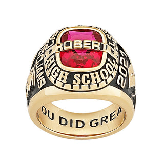 Men's Yellow CELEBRIUM Personalized-Top Traditional Class Ring