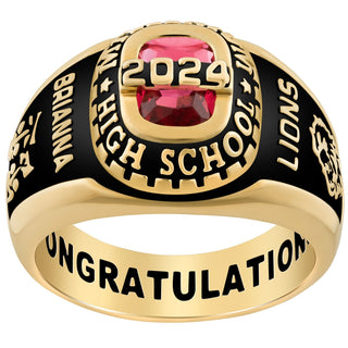 Ladies Yellow CELEBRIUM Personalized-Top Traditional Class Ring