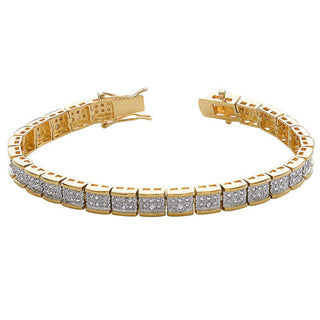 1/4 Carat Genuine Diamond Two-Tone Glamour Tennis Bracelet